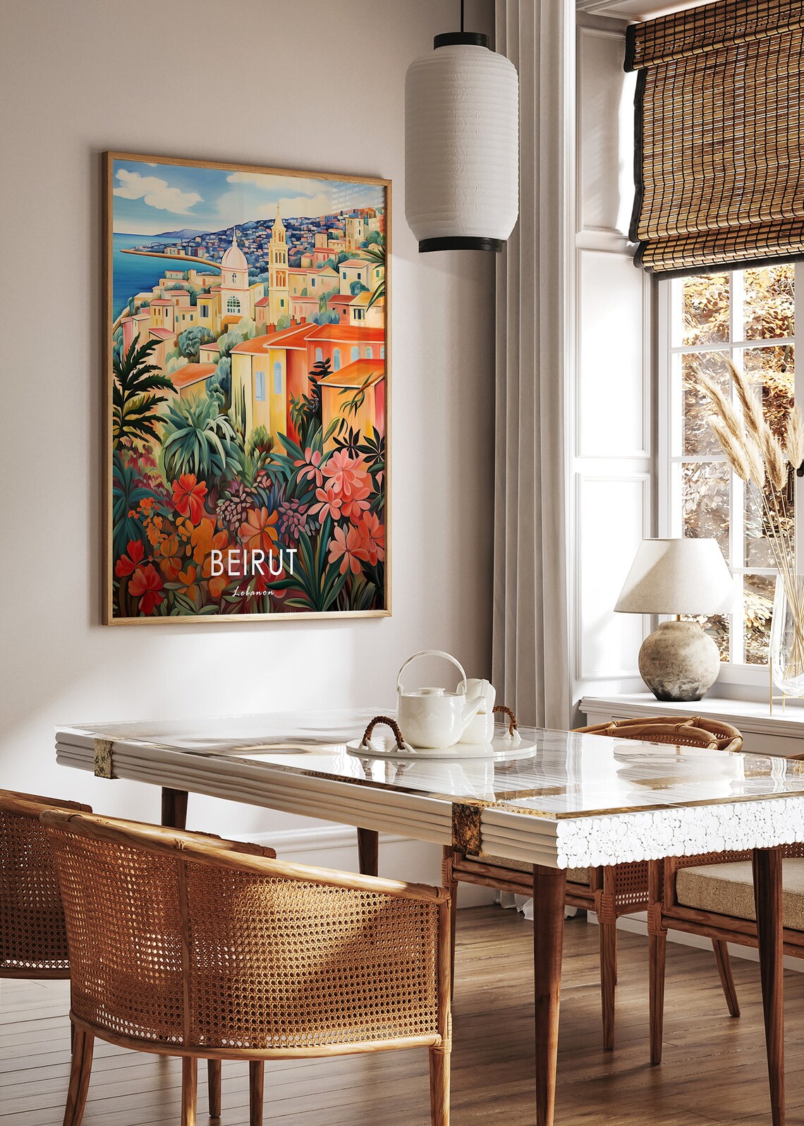 Beirut Travel Poster, Lebanon Floral Decor - Image 2
