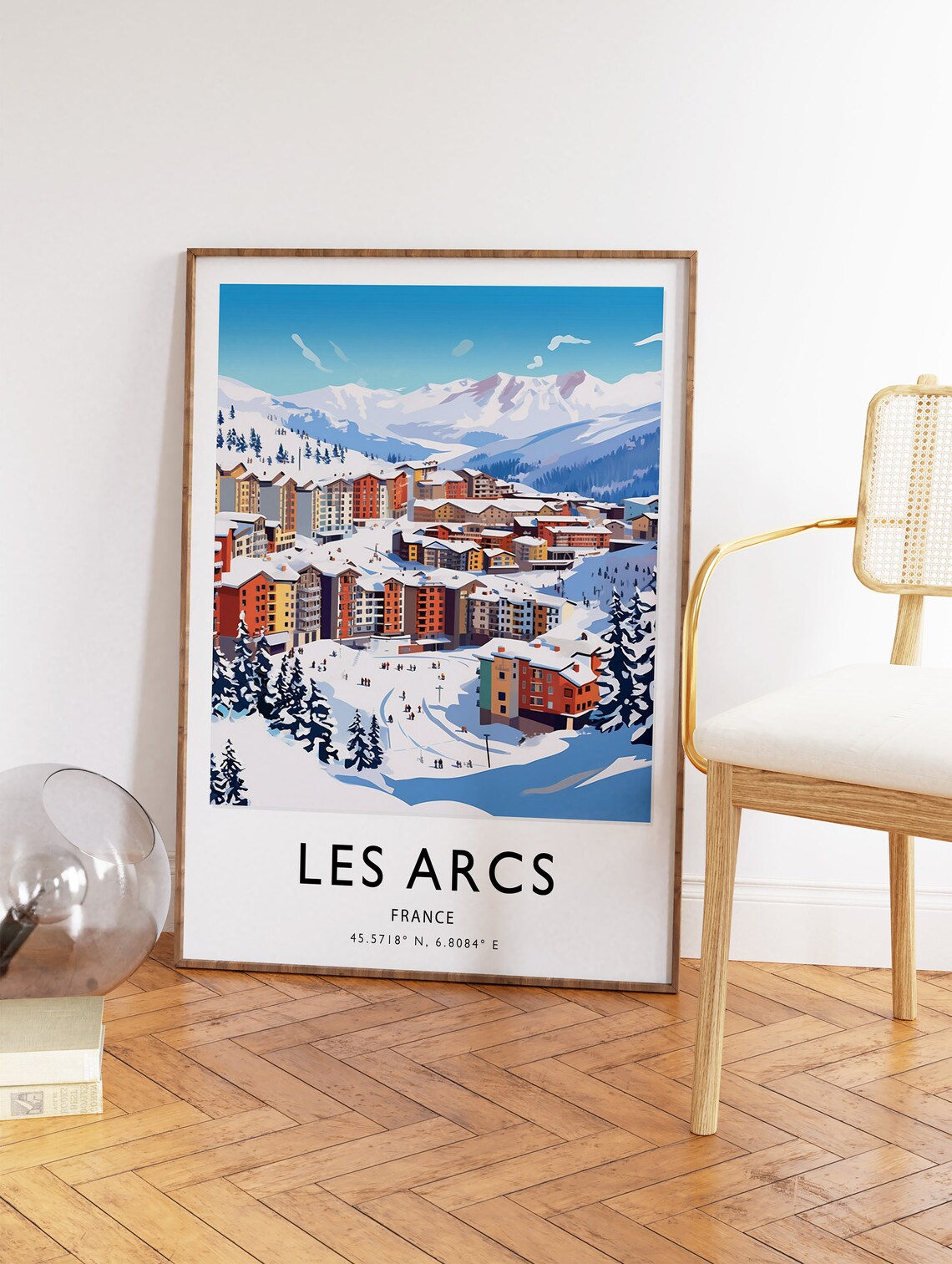Les Arcs France Skiing Travel Poster, Ski Print - Image 2
