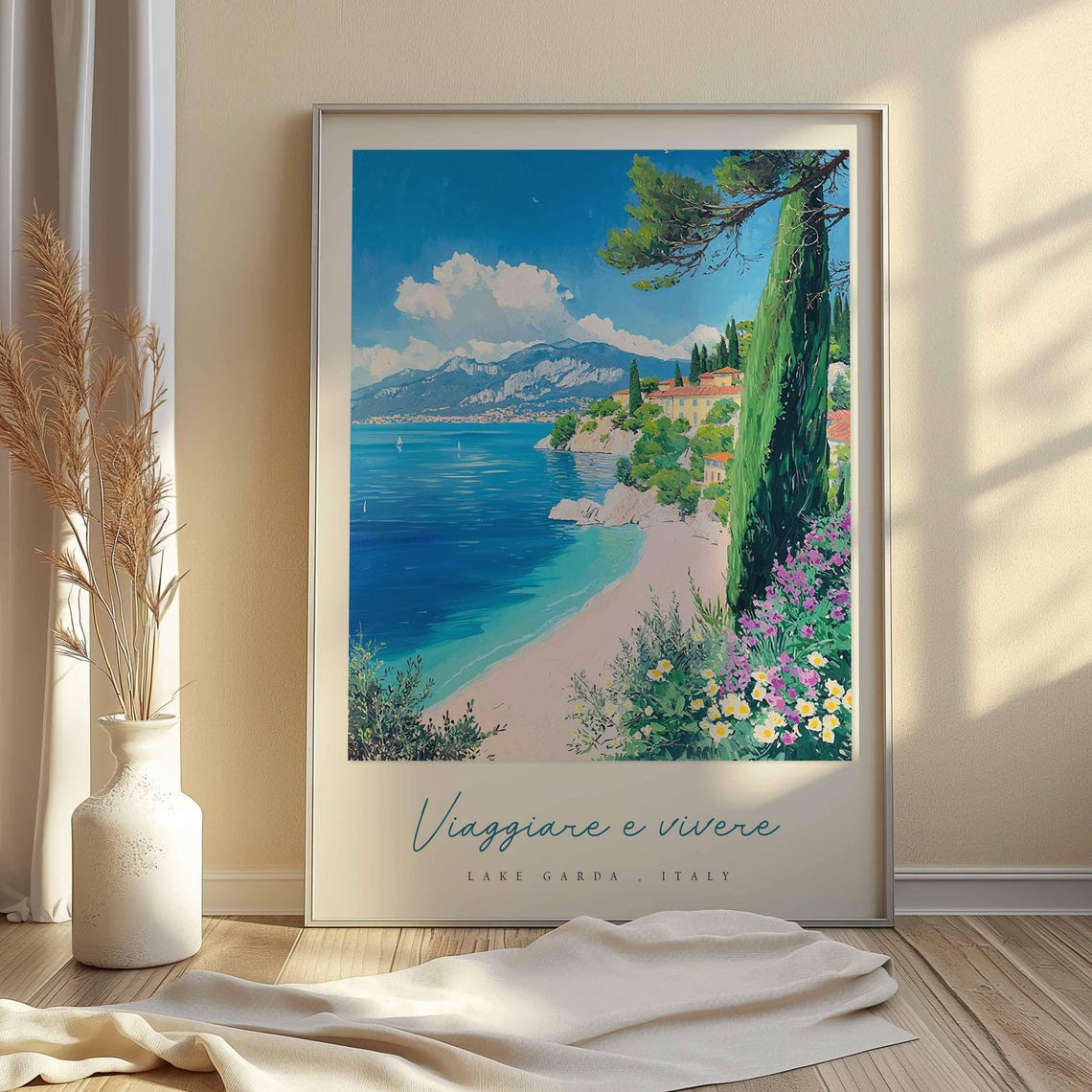 Lake Garda Poster Italian Travel Print Lake Garda Travel Art Lake Garda Wall Art Italy Art Italy Travel Decor Italian Travel Gift - Image 2