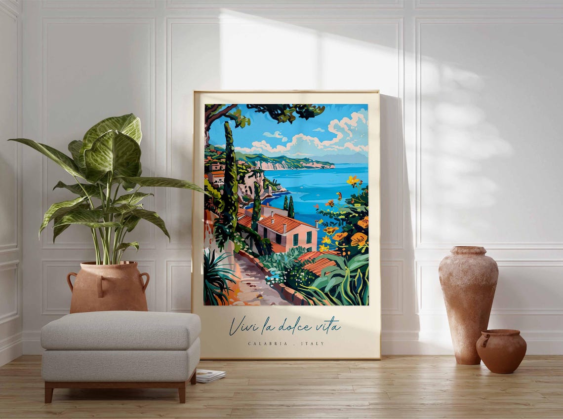 Calabria Poster Calabria Travel Print Calabria Travel Art Calabria Wall Art Italy Art Italy Travel Decor Italian Travel Gift - Image 3