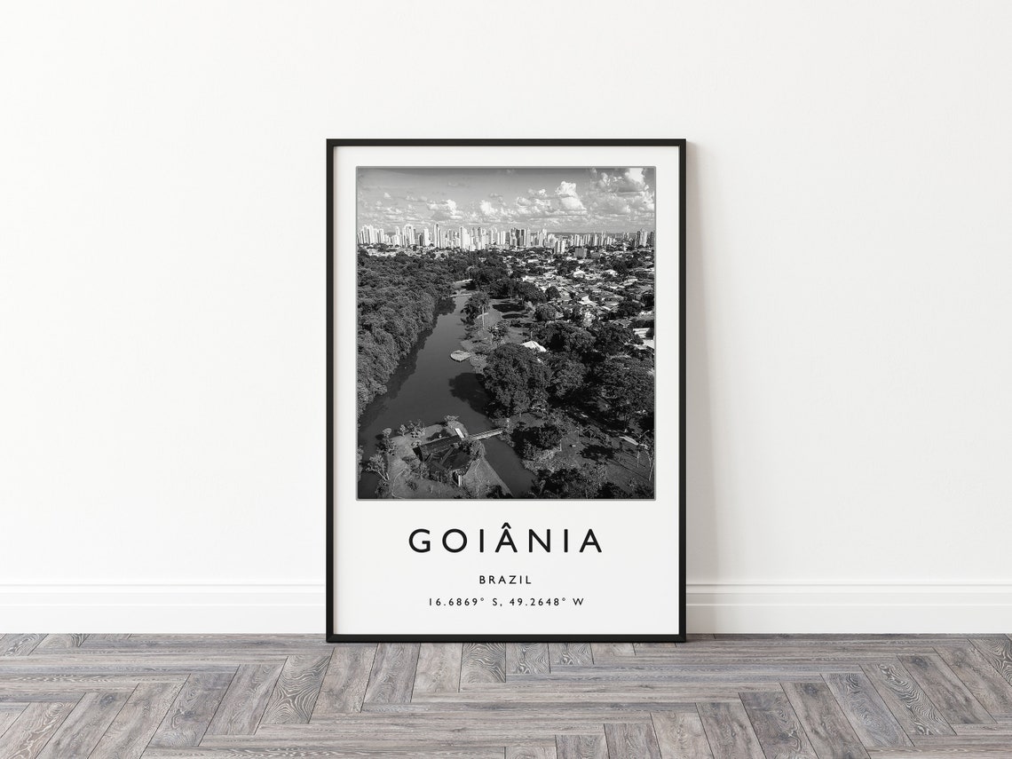 Goiania Brazil Travel Print Brazil Travel Poster Brazil Travel Print South America Travel Poster Travel Gift Black And White - Image 2