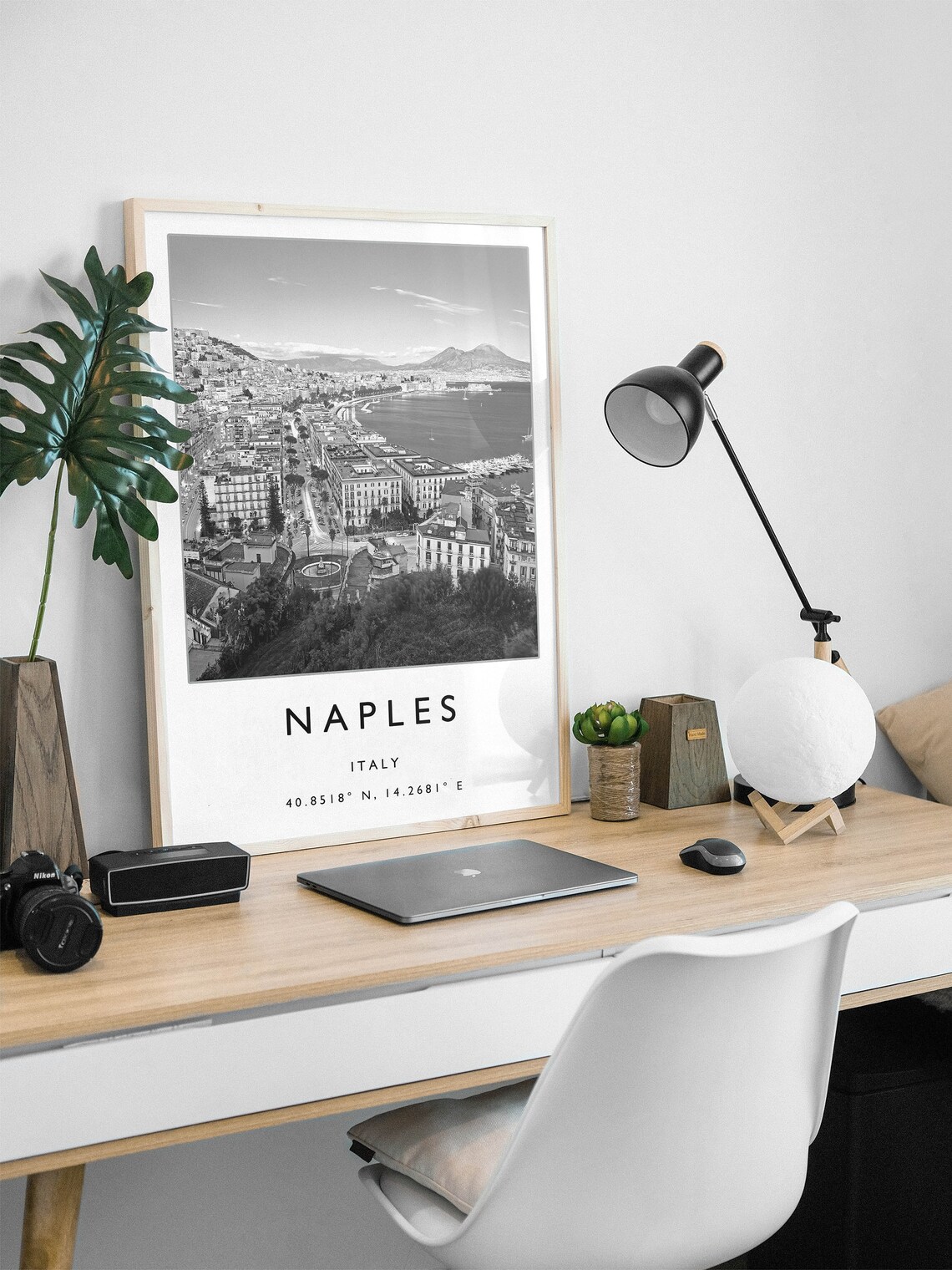 Naples Travel Poster, Black And White Europe Print - Image 2
