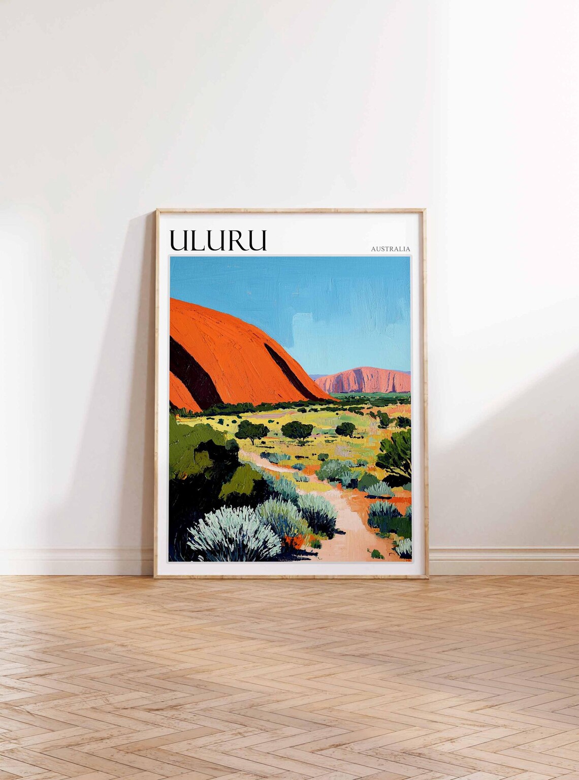 Uluru Australia Red Rock Domes Green Bush Vibrant Scenic Travel Poster - Image 2