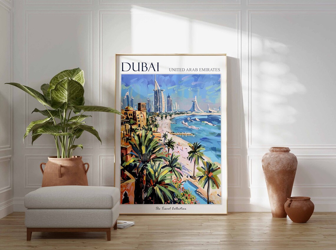 Dubai Travel Poster, Islamic Middle Eastern Decor - Image 2
