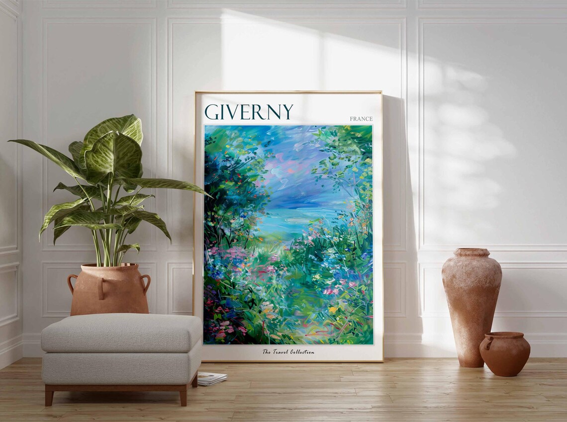 Giverny France Garden Trees Valley View Impressionist Travel Poster - Image 3