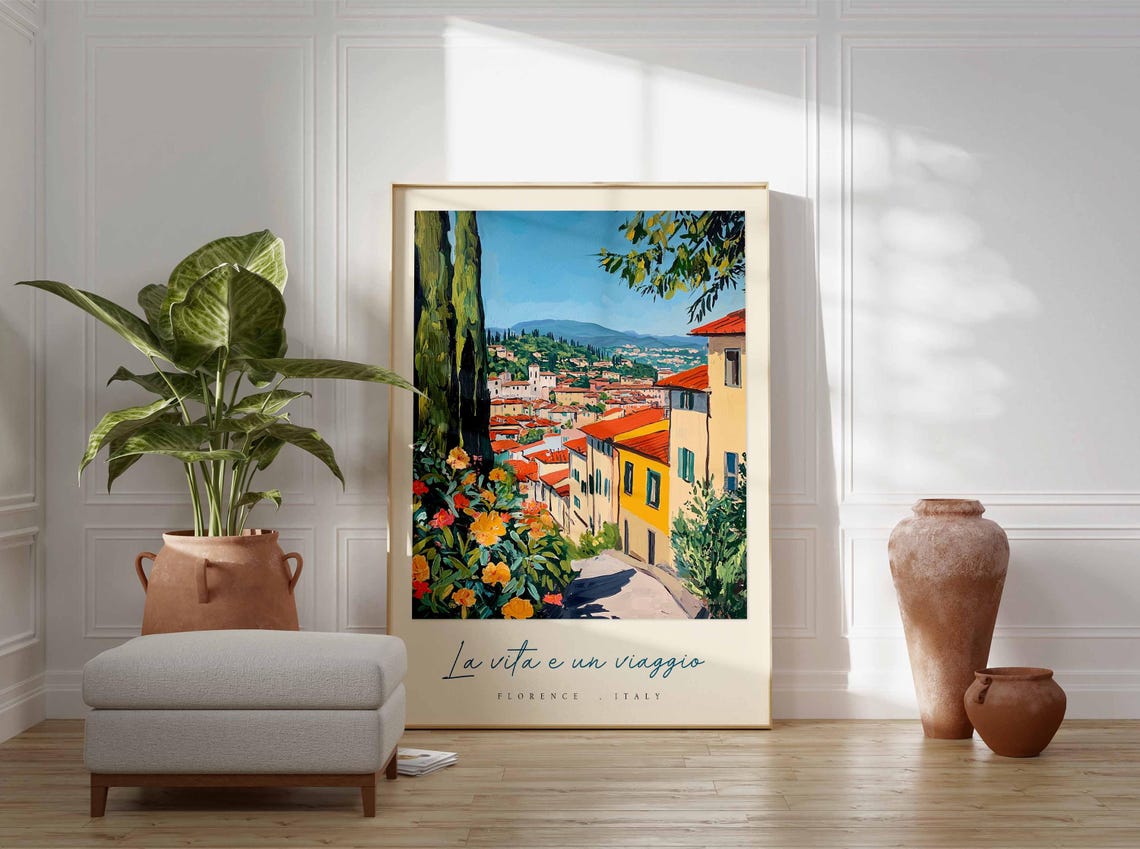 Florence Poster Italian Travel Print Florence Travel Art Florence Wall Art Italy Art Italy Travel Decor Italian Travel Gift - Image 3