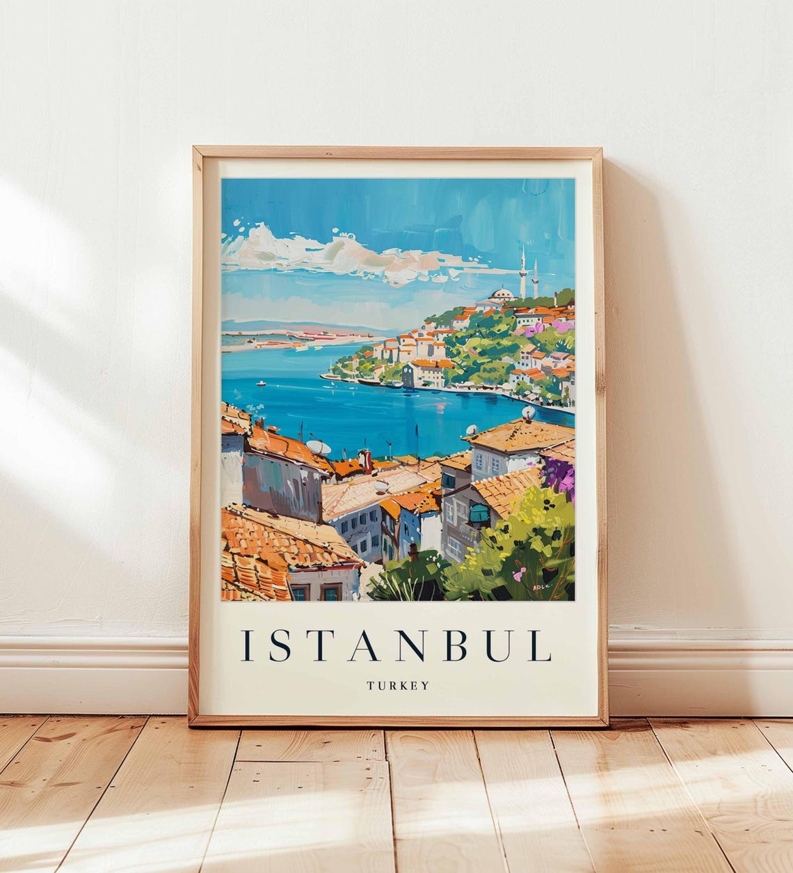 Istanbul Turkey Rooftop Terraces Blue Bay Hillside View Poster