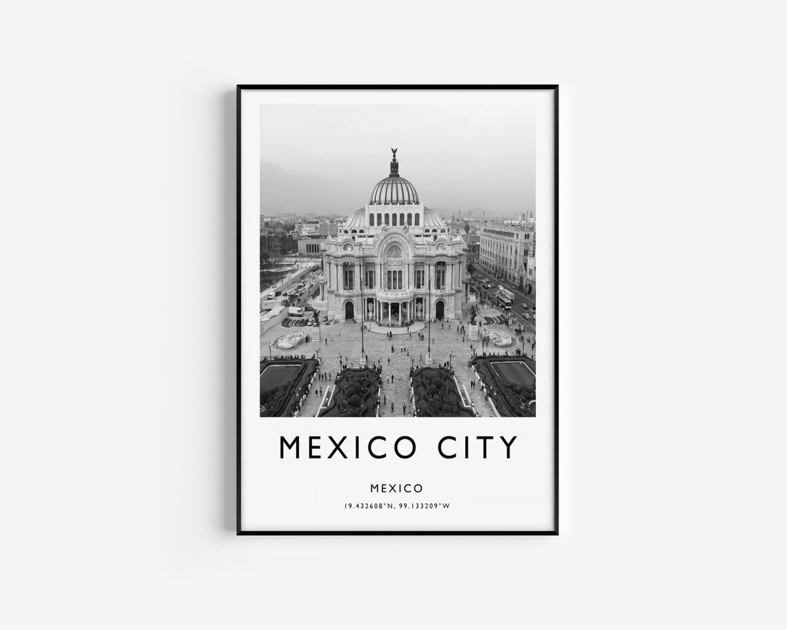 Mexico City Travel Print Mexico City Travel Poster Mexico Travel Print Travel Art Travel Decor Black And White Print Photographic Art - Image 2