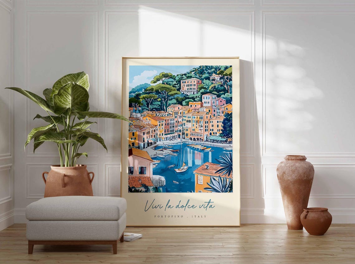 Portofino Poster Italian Travel Print Portofino Travel Art Portofino Wall Art Italy Art Italy Travel Decor Italian Travel Gift - Image 3