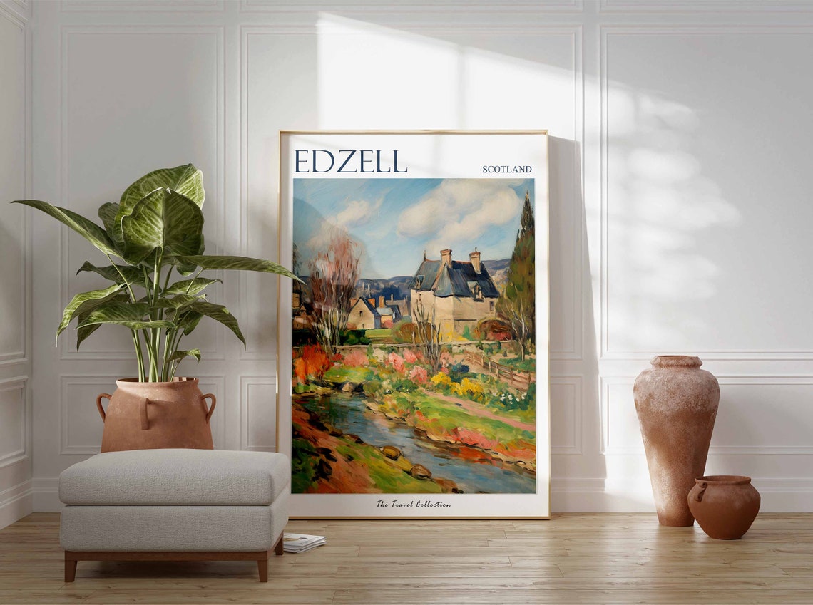 Edzell Poster Edzell Travel Print Scotland Travel Poster Scottish Decor Tropical Decor Sea Print Edzell Gift Edzell Travel Poster - Image 3