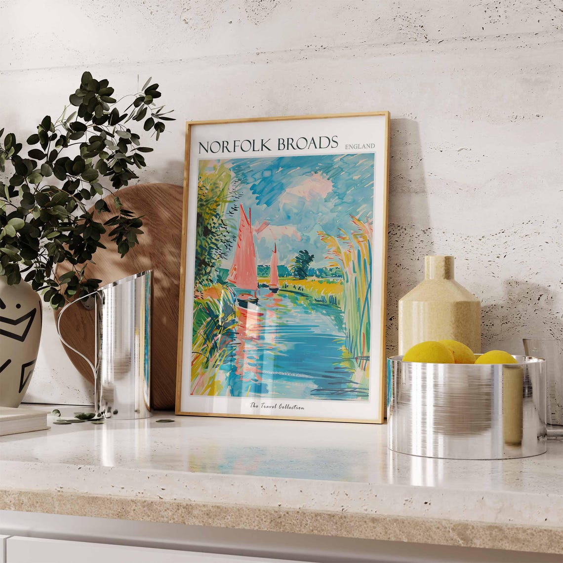 Norfolk Broads Poster England Travel Poster Countryside Poster English Countryside Norfolk Broads Travel Print Countryside Travel Print - Image 2