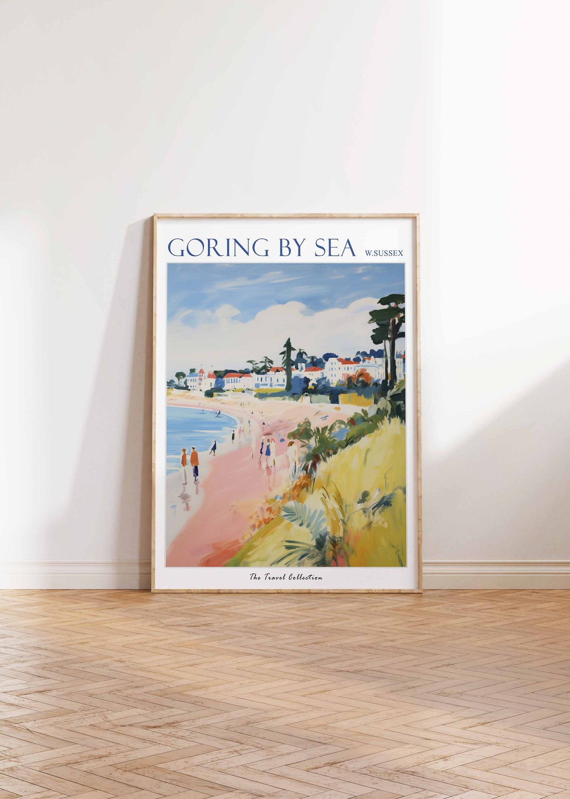 Goring By Sea Poster Goring By Sea Travel Print West Sussex Travel Poster British Decor Tropical Decor Sea Print Goring By Sea Gift - Image 2