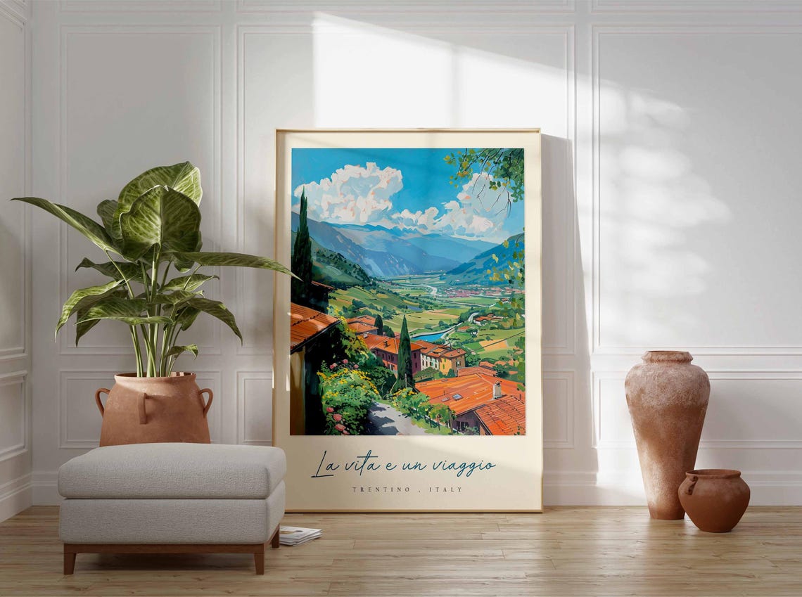 Trentino Poster Italian Travel Print Trentino Travel Art Trentino Wall Art Italy Art Italy Travel Decor Italian Travel Gift - Image 3