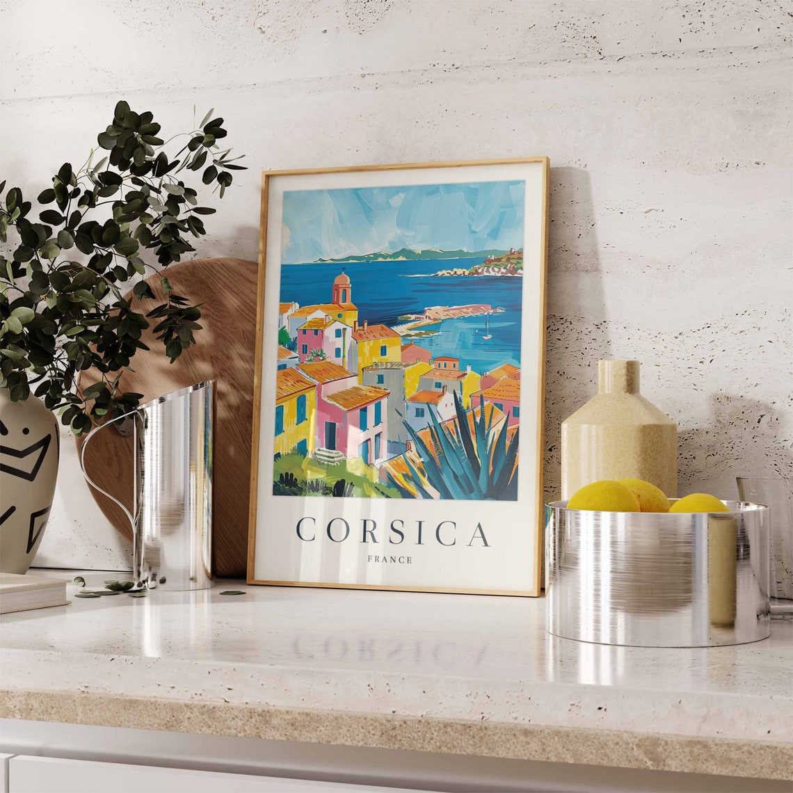 Corsica Poster Corsica Travel Print France Wall Art French Travel Print Tropical Decor Sea Print Corsica Gift Corsica Travel Poster - Image 3
