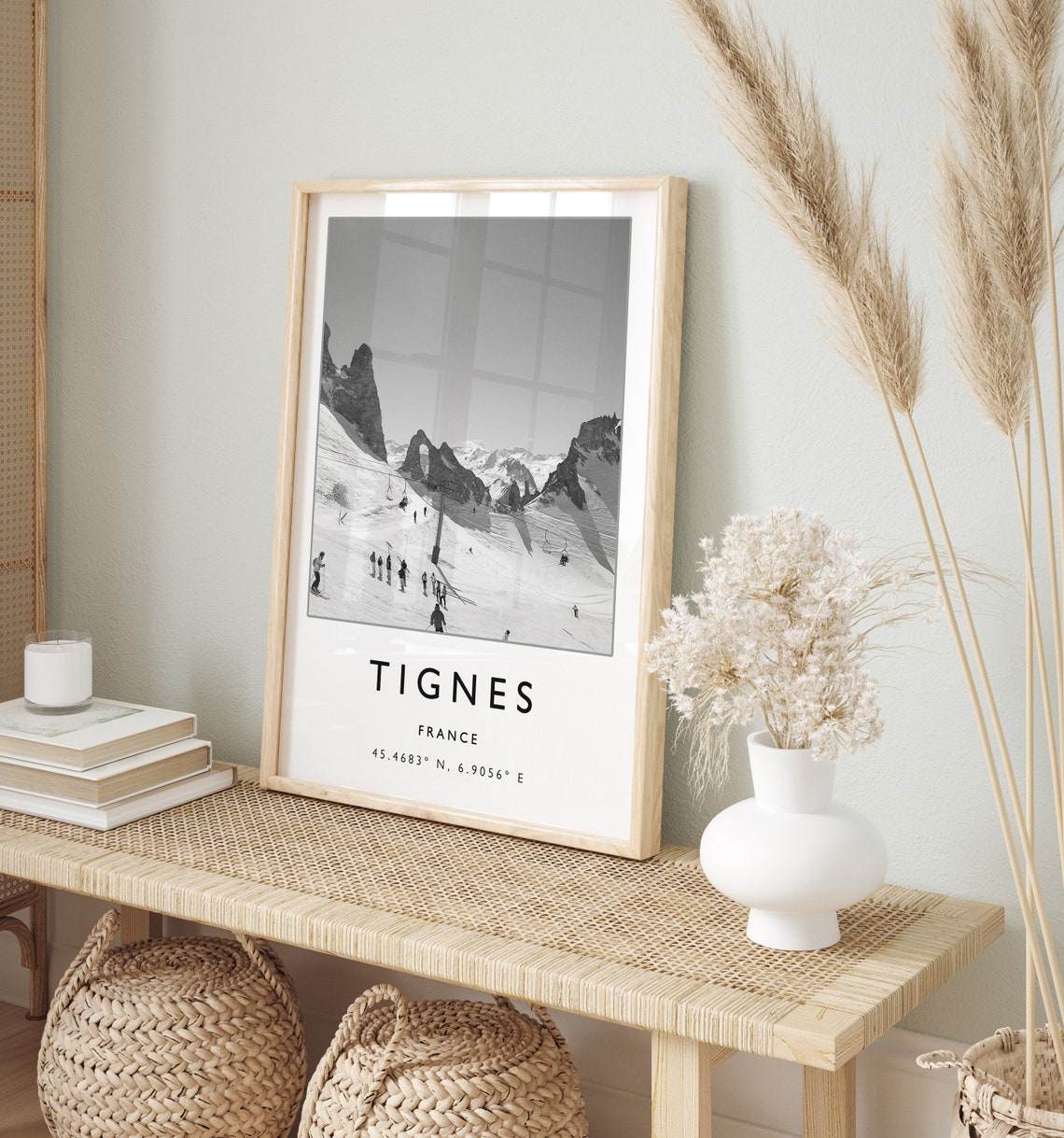 Skiing Travel Poster Tignes France Ski Print France Travel Print Skiing Art Skiing Print Winter Sport Art Ski Gift A1a2a3a4 - Image 2
