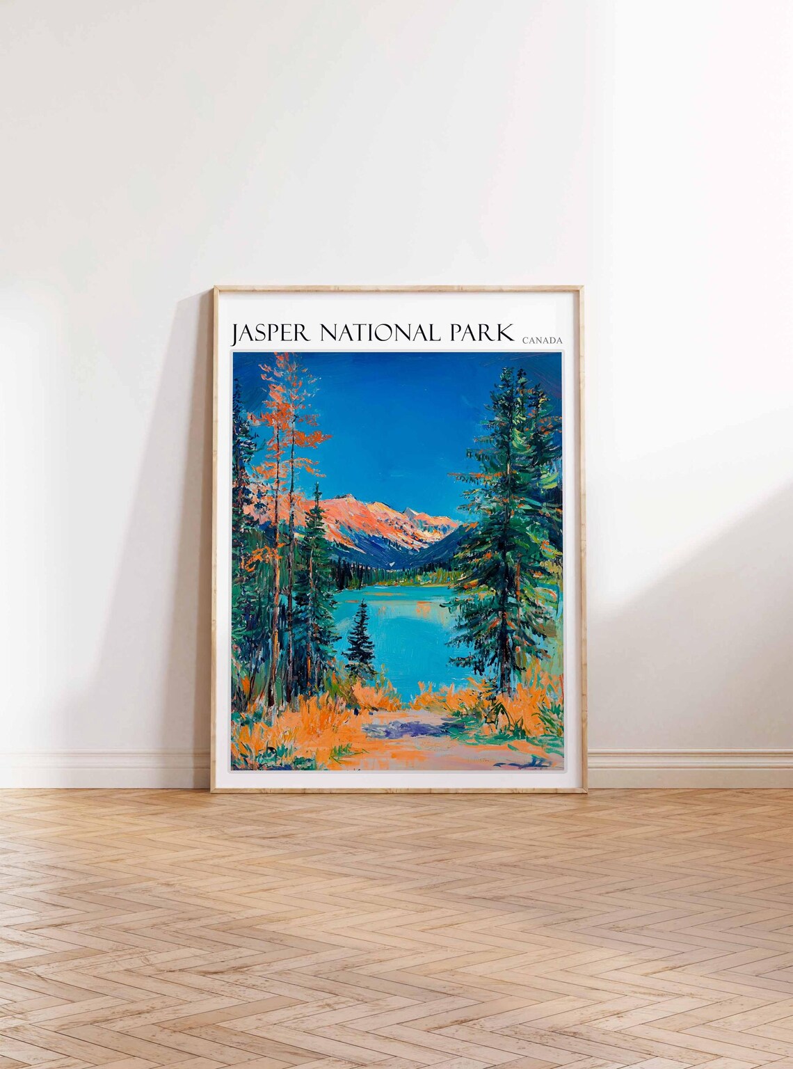 Jasper National Park Coral Peak Lake Pine Framed View Poster - Image 3