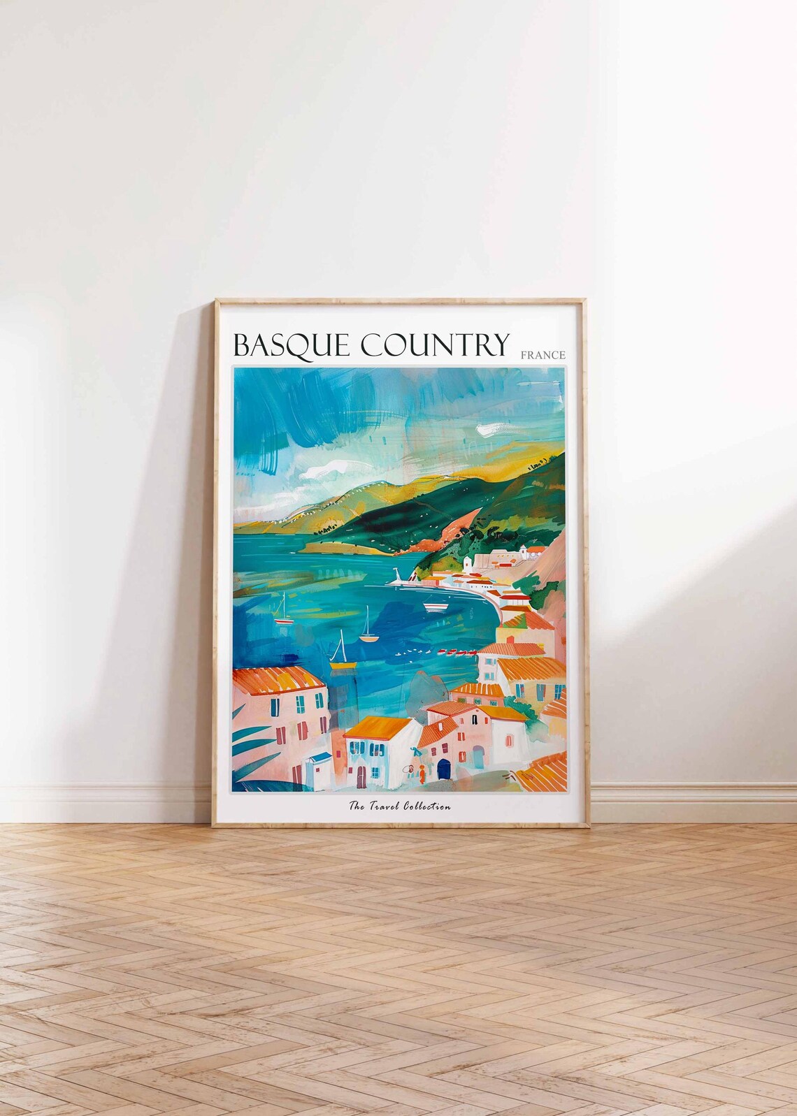 Basque Country France Pastel Harbor With Sailing Boats Poster - Image 2