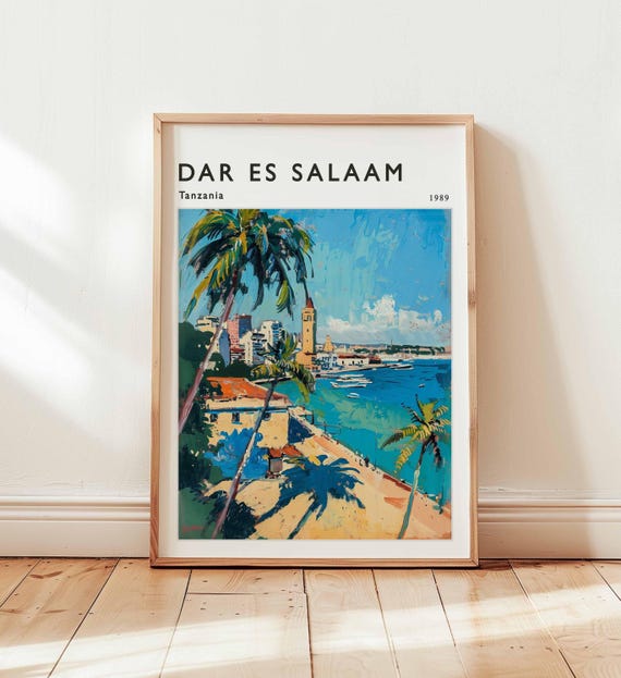 Dar Es Salaam Poster Tanzania Travel Print East Africa Wall Art