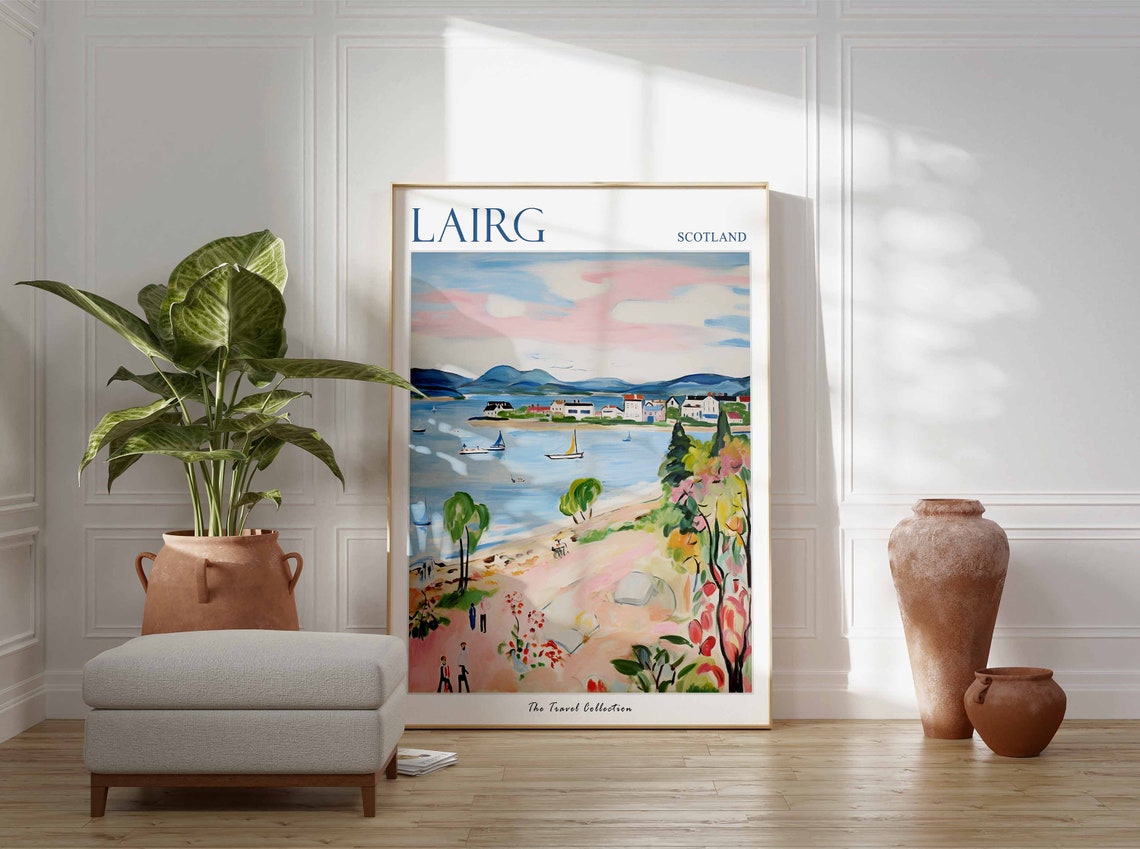 Lairg Poster Lairg Travel Print Scotland Travel Poster Scottish Decor Tropical Decor Sea Print Lairg Gift Lairg Travel Poster - Image 3