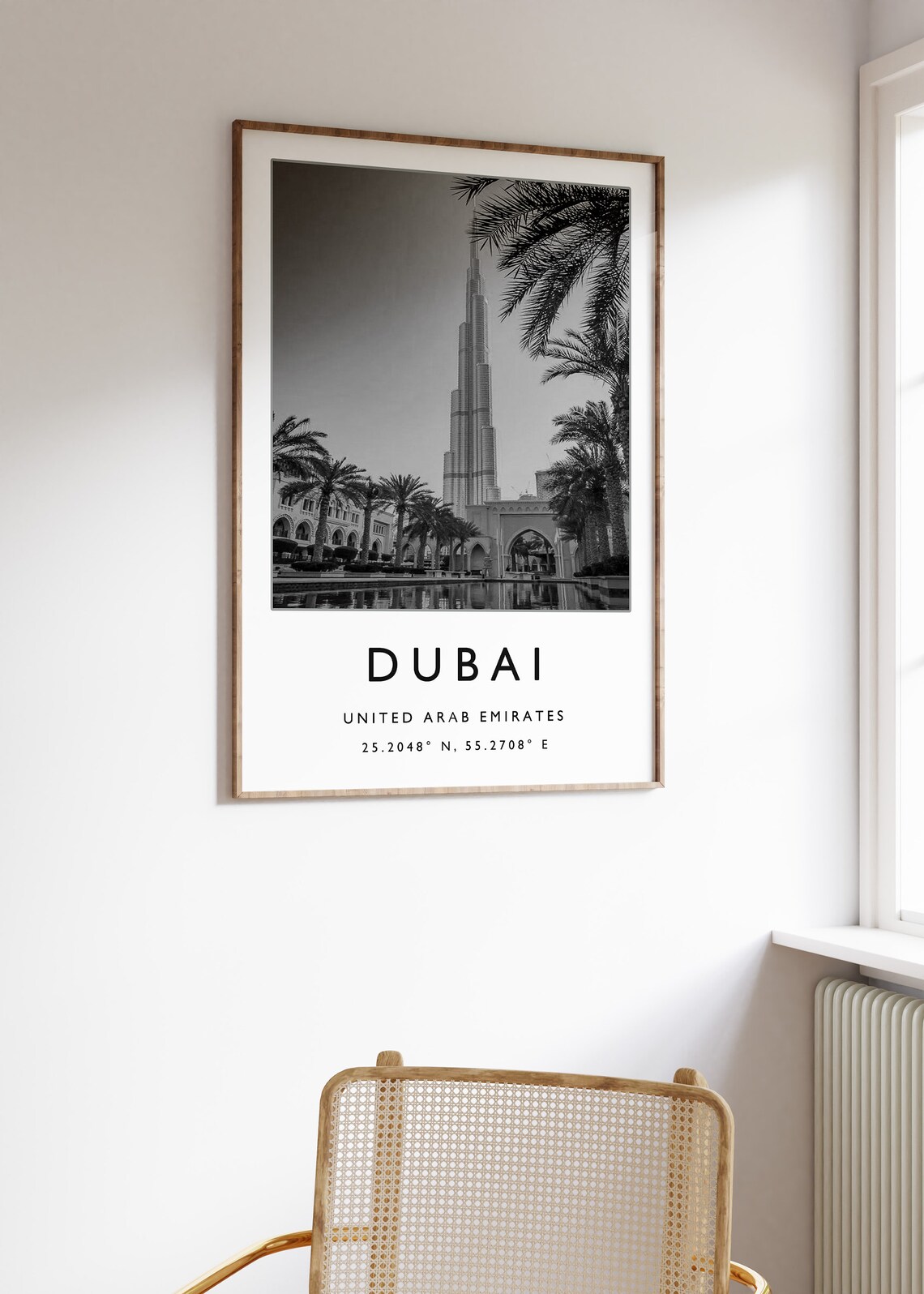 Dubai Travel Poster, UAE Black and White Art Print - Image 3
