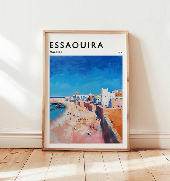 Essaouira Morocco Print Coastal Cityscape Travel Poster