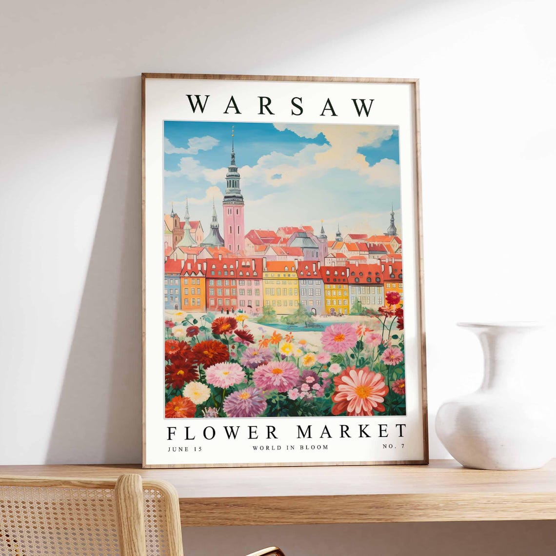 Warsaw Flower Market Poster Warsawprint Polish Floral Wall Art Warsawfloral Decor Botanical Poland Print Europe Travel