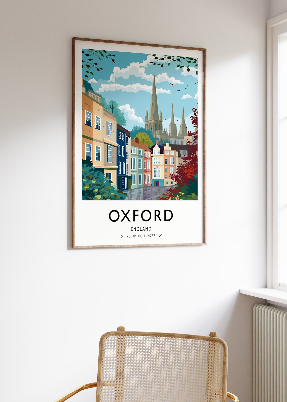 Oxford Travel Print Oxford Travel Poster British Travel Wall Art Colourful Travel Art Vintage Travel Travel Gift - Image 3