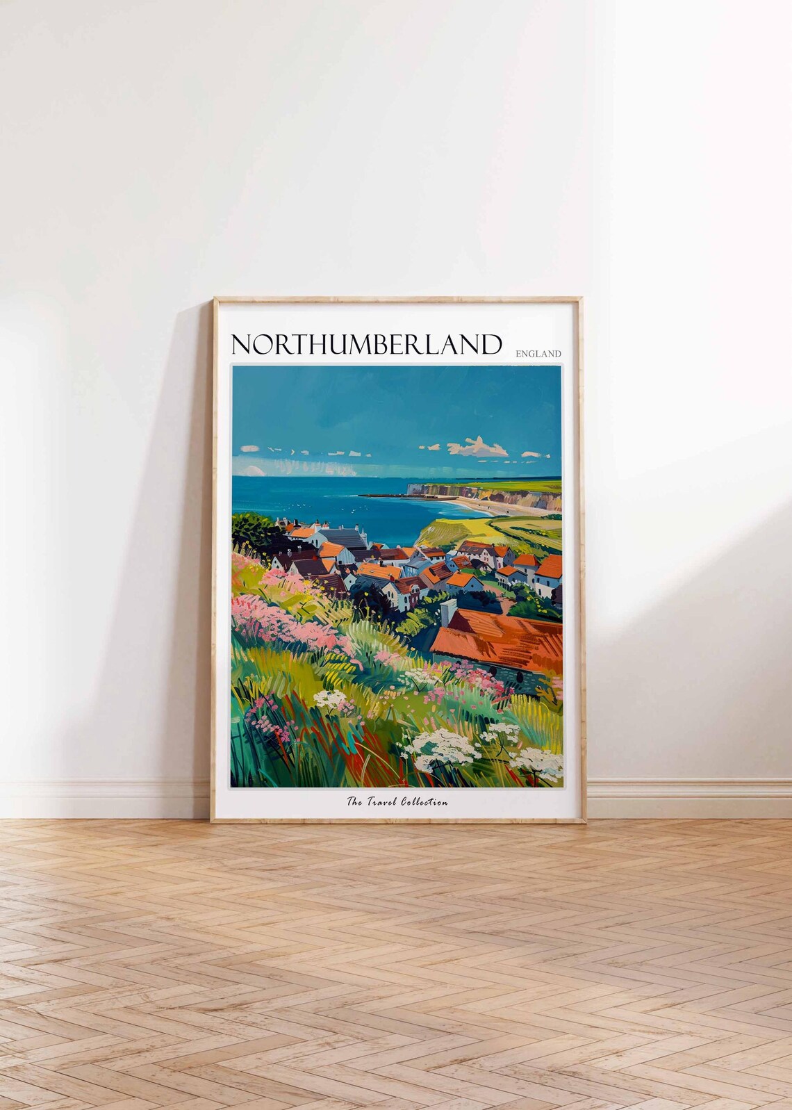 Northumberland England Fishing Village Wildflower Coast Poster - Image 2