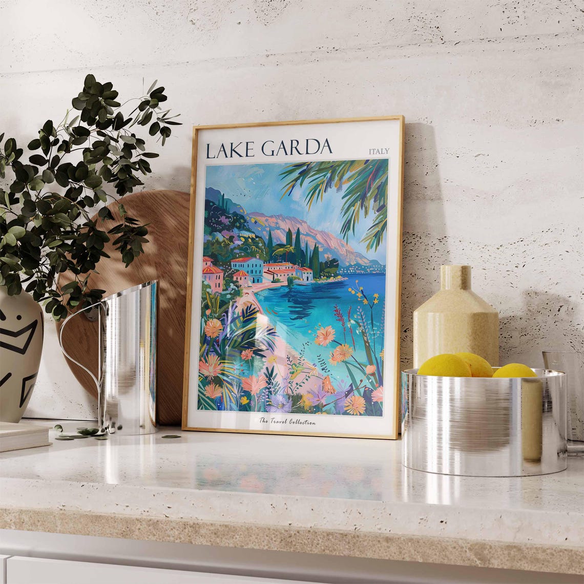 Lake Garda Poster Lake Garda Travel Print Italy Wall Art Italian Travel Print Italian Decor Italian Gift Lake Garda Wall Art - Image 2