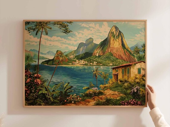 Brazil Poster South America Travel Print Brazilian Wall Art Latin Decor Landscape Tropical