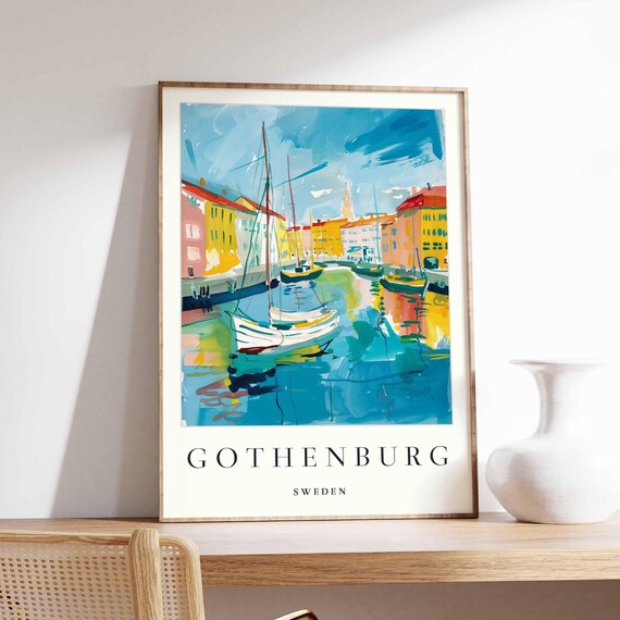 Gothenburg Sweden Print Scandinavian Cityscape Travel Poster