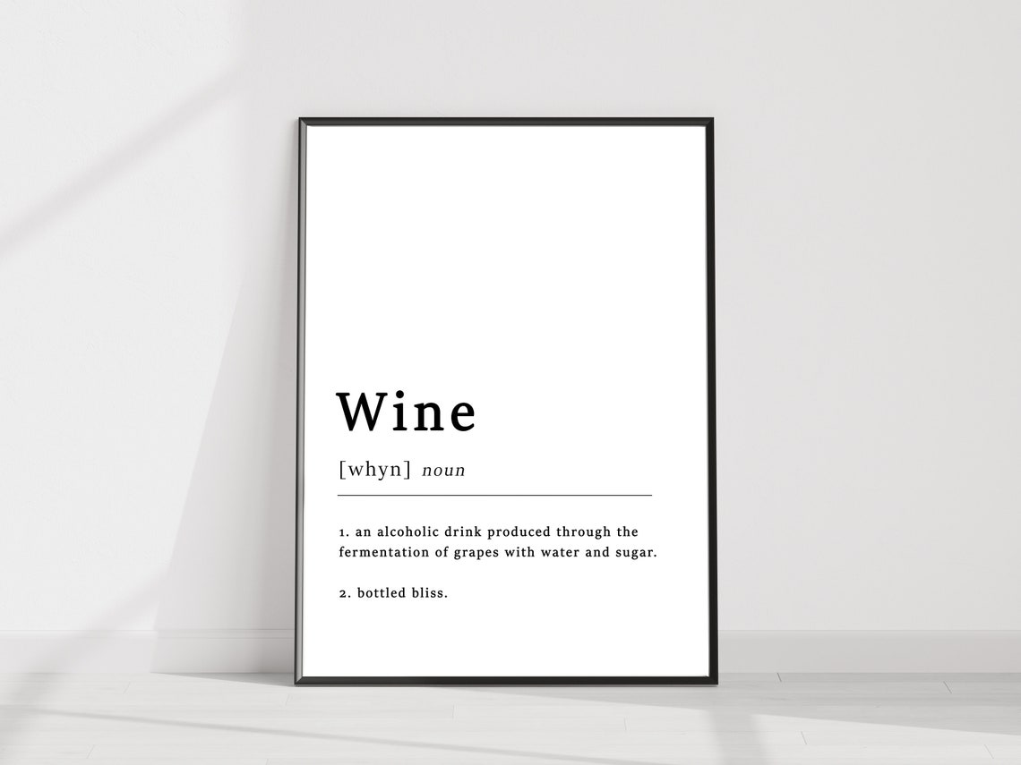 Wine Definition Funny Dictionary Wine Lover Typography Poster - Image 2