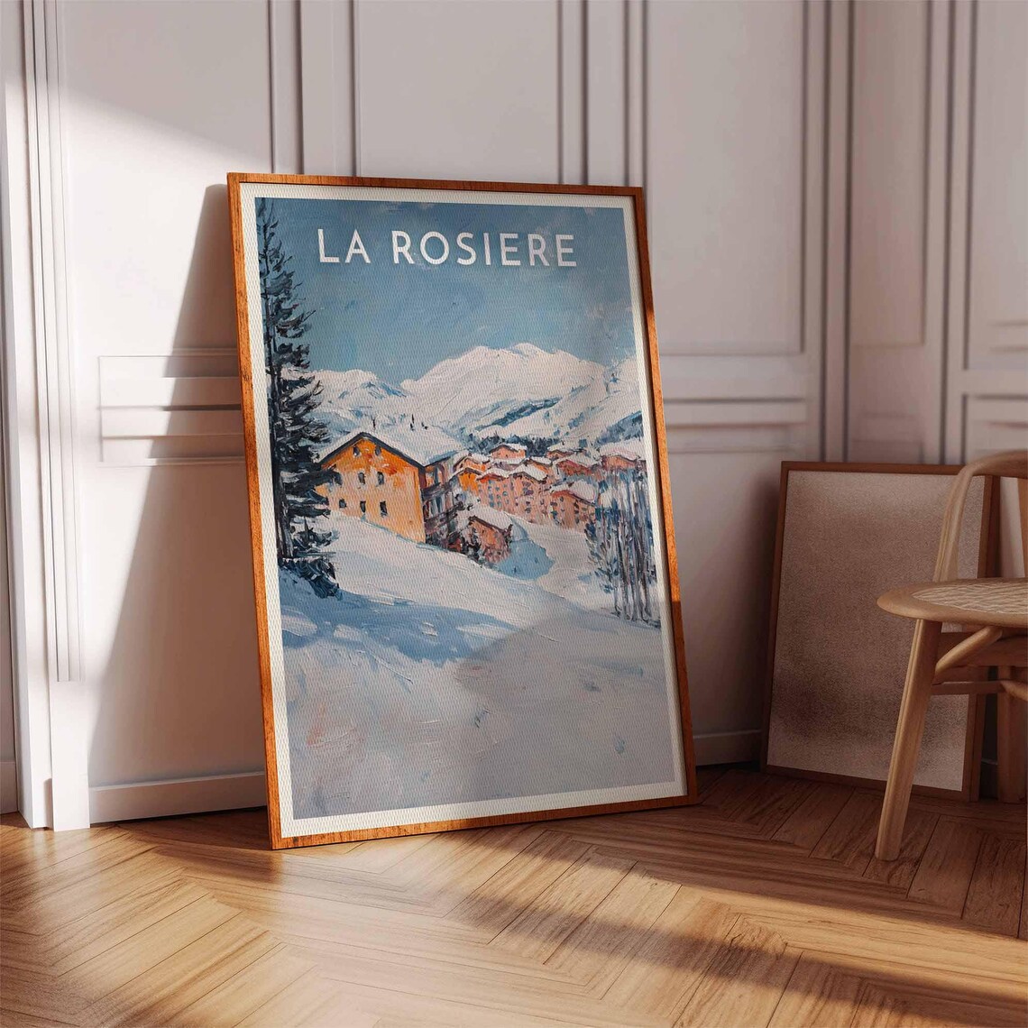 La Rosiere French Alps Charming Chalet Village Snowy Peaks Poster - Image 2