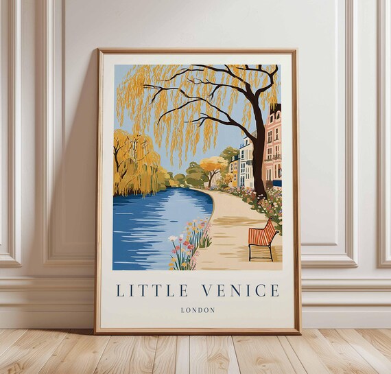 Little Venice London Poster Canal Narrowboat Travel Art