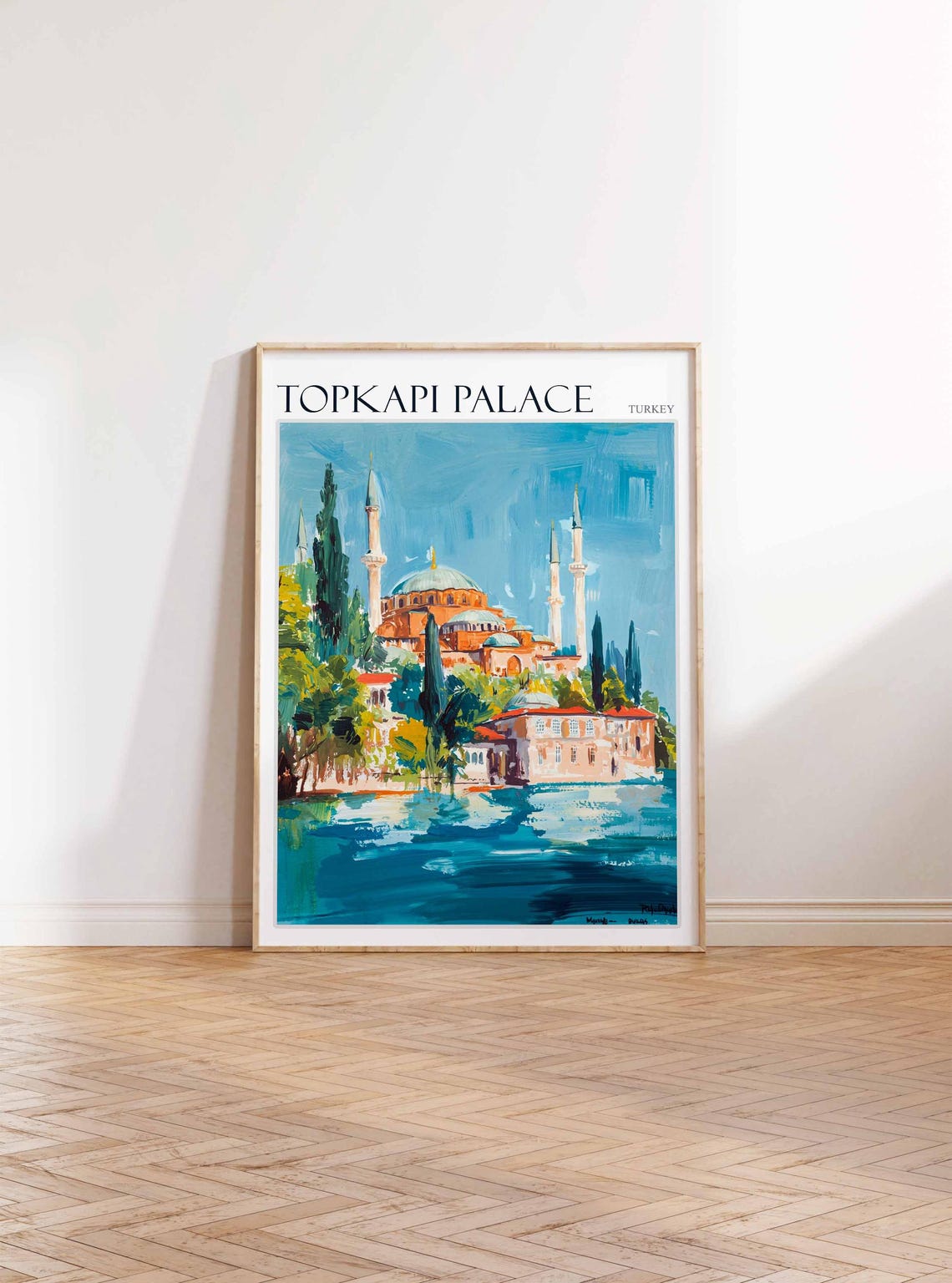 Topkapi Palace Turkey Tall Minarets Blue Water Ottoman Poster - Image 3