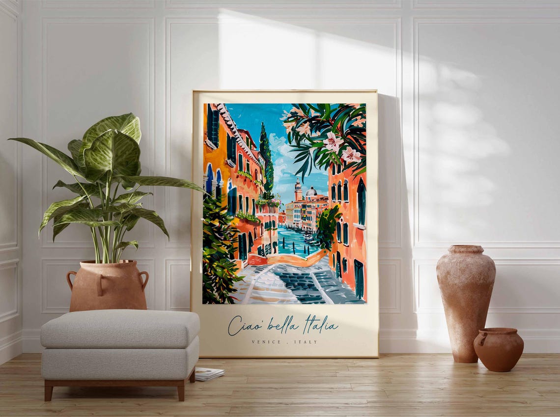 Venice Poster Italian Travel Print Venice Travel Art Venice Wall Art Italy Art Italy Travel Decor Italian Travel Gift - Image 3