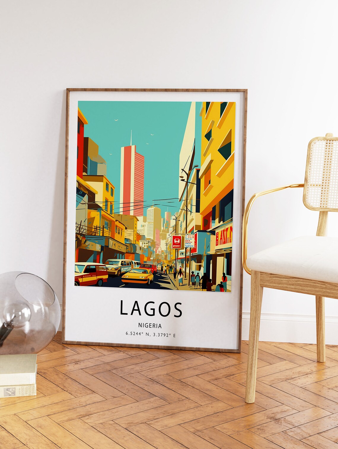 Lagos Vintage Travel Poster, West African Art Print - Image 2