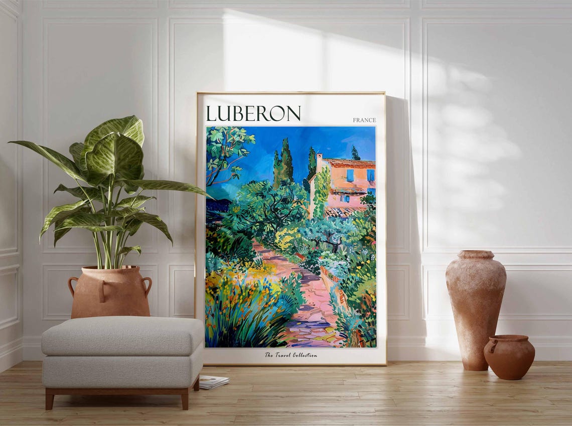 Luberon Poster France Travel Print French Decor Europe Travel Poster European Wall Art Luberon Gift Luberon Travel Poster - Image 3