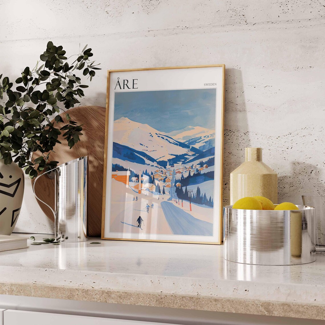 Are Sweden Ski Resort Chairlift Mountains Winter Sports Poster - Image 2
