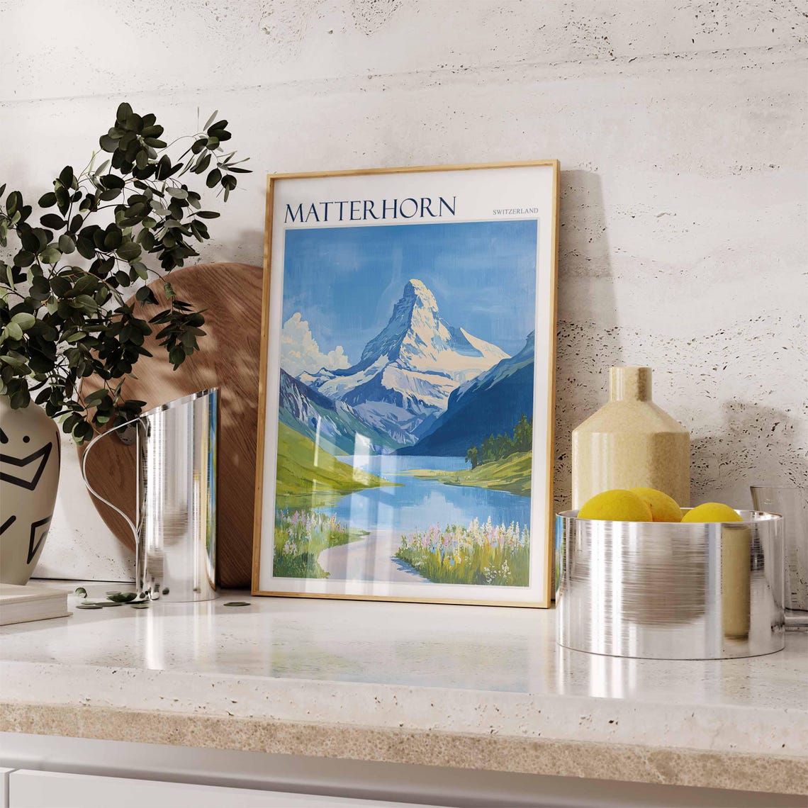 Matterhorn Poster Matterhorn Travel Print Swiss Decor Europe Travel Poster European Wall Art Switzerland Wall Art Mountain Poster - Image 2