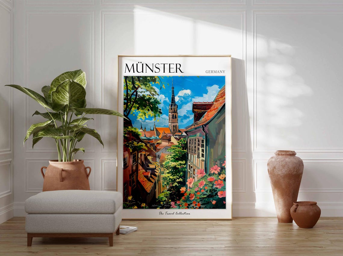 Mnster Poster Germany Travel Print German Decor Europe Travel Poster European Wall Art City Print Mnster Gift Mnster Travel Poster - Image 3