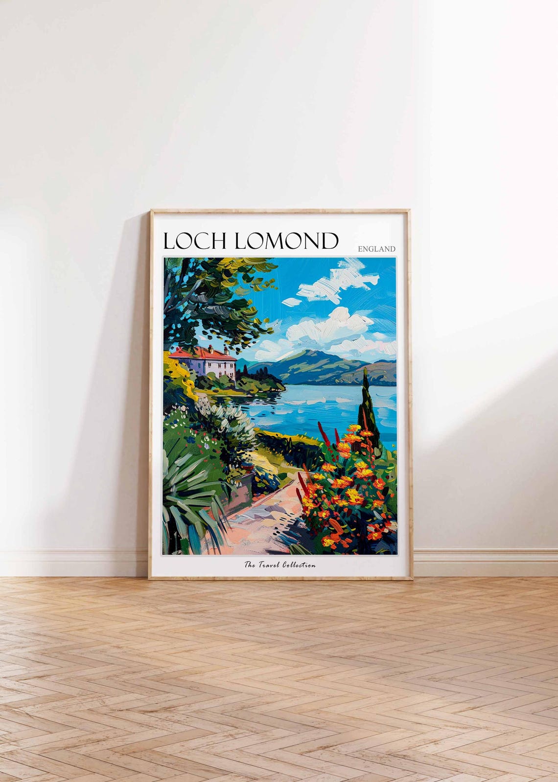 Loch Lomond England Lakeside Villa Flower Path Bright Art Poster - Image 2