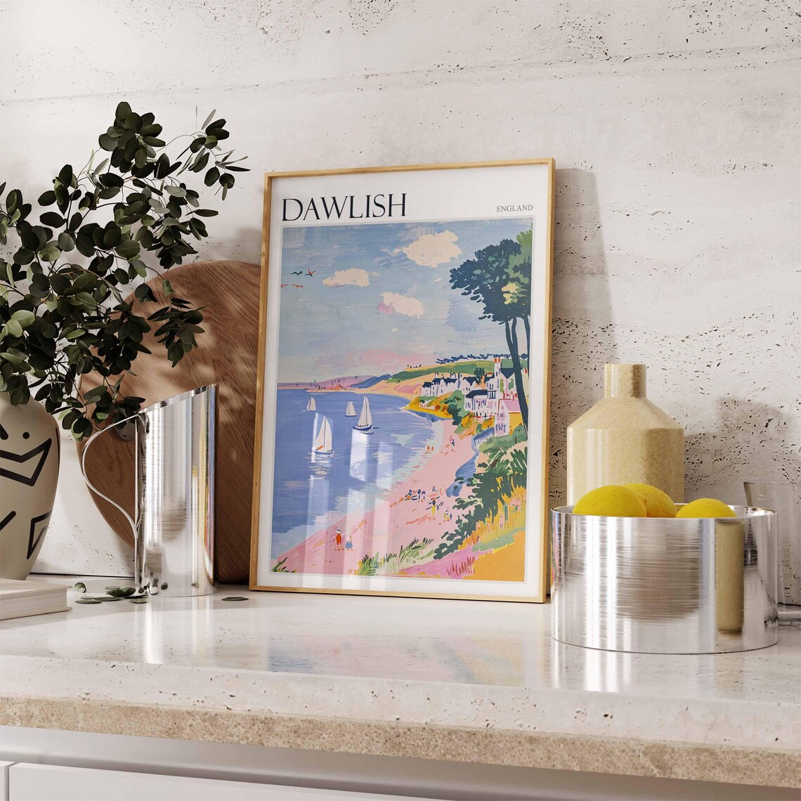 Dawlish Poster Devon Poster England Travel Poster Coastal Wall Art English Home Decor Seaside Town Poster Uk Travel Print Dawlish Art - Image 2