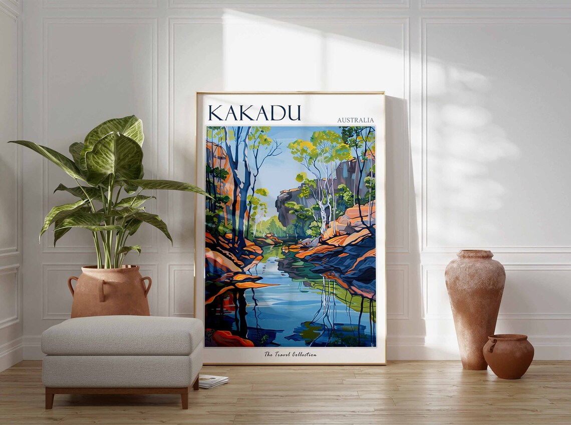 Kakadu Poster Australia Travel Print Australian Decor Oceania Travel Poster Oceanian Wall Art Kakadu Gift Kakadu Travel Poster - Image 2