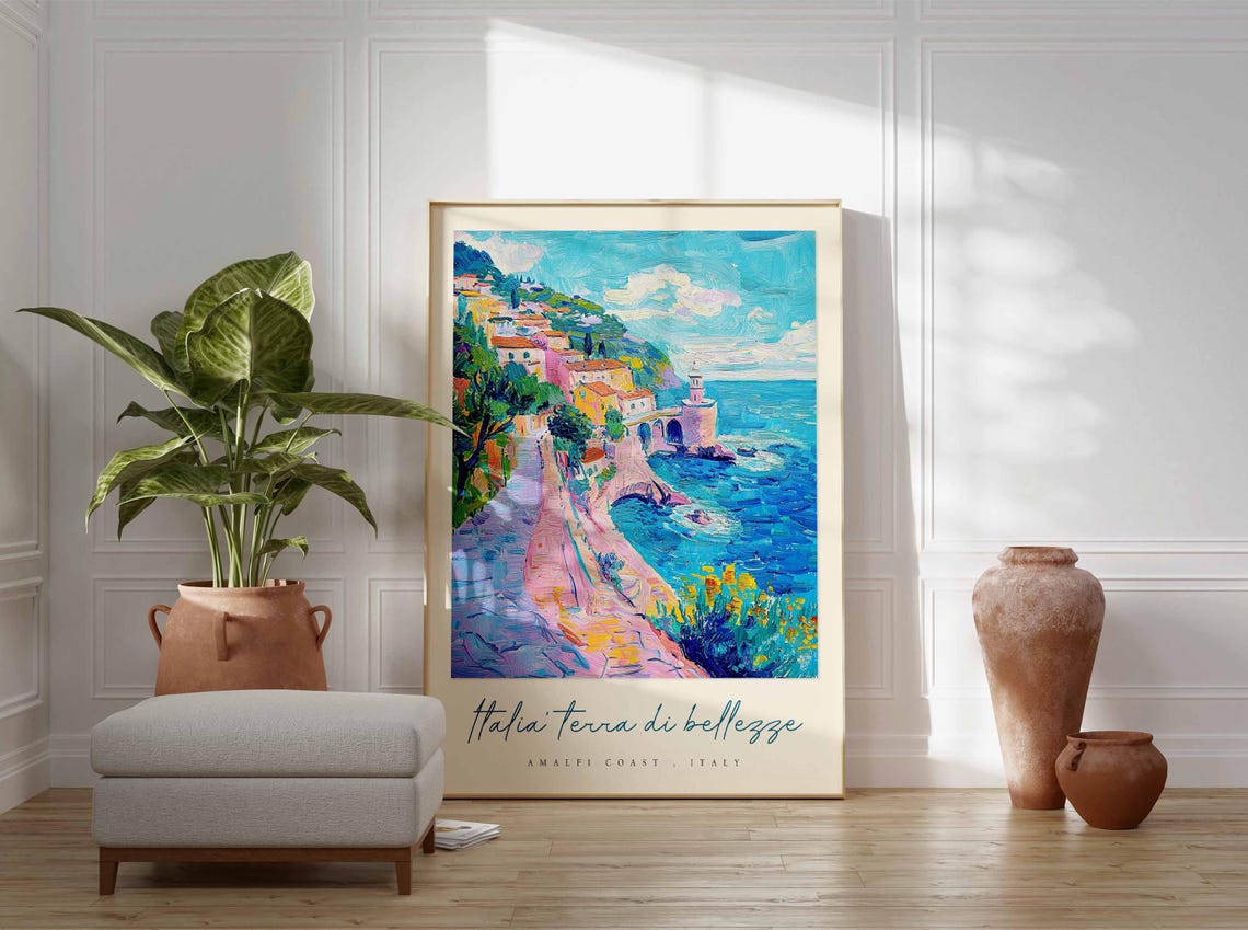 Amalfi Coast Poster Amalfi Coast Travel Print Amalfi Coast Travel Art Amalfi Coast Wall Art Italy Art Italy Travel Decor Travel Gift - Image 3