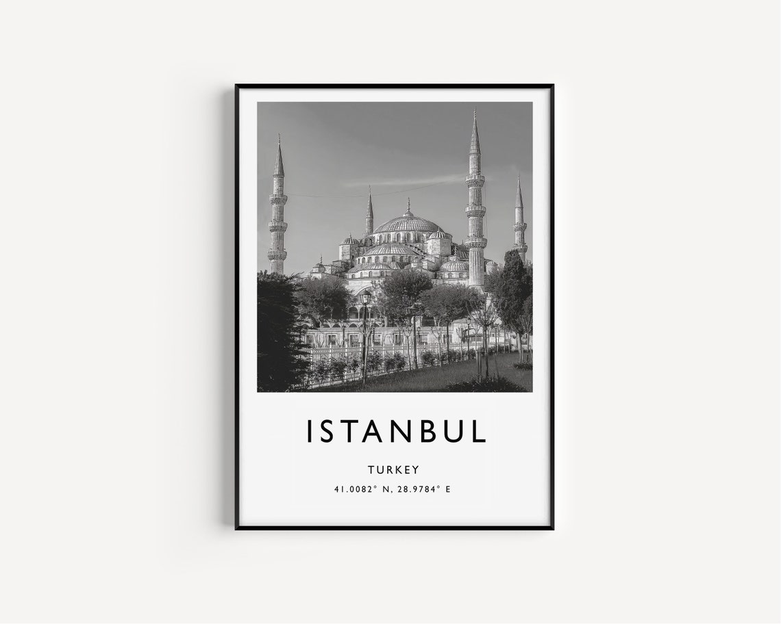 Istanbul Travel Print Istanbul Travel Poster Turkey Poster Travel Art Travel Poster Black And White Art - Image 2