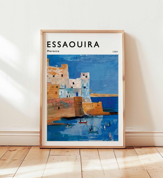 Essaouira Morocco Print Coastal Cityscape Travel Poster