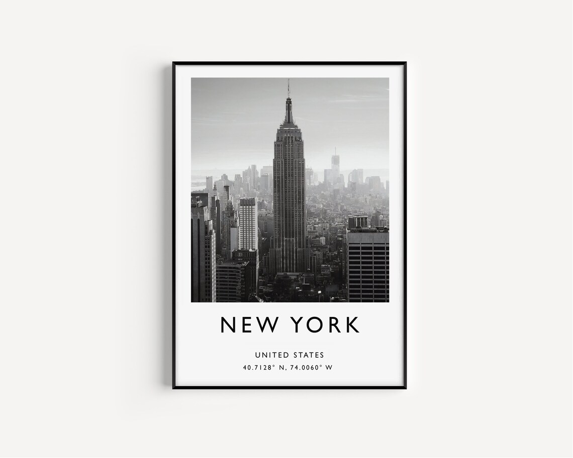 New York Travel Poster, Black and White Art Print - Image 2
