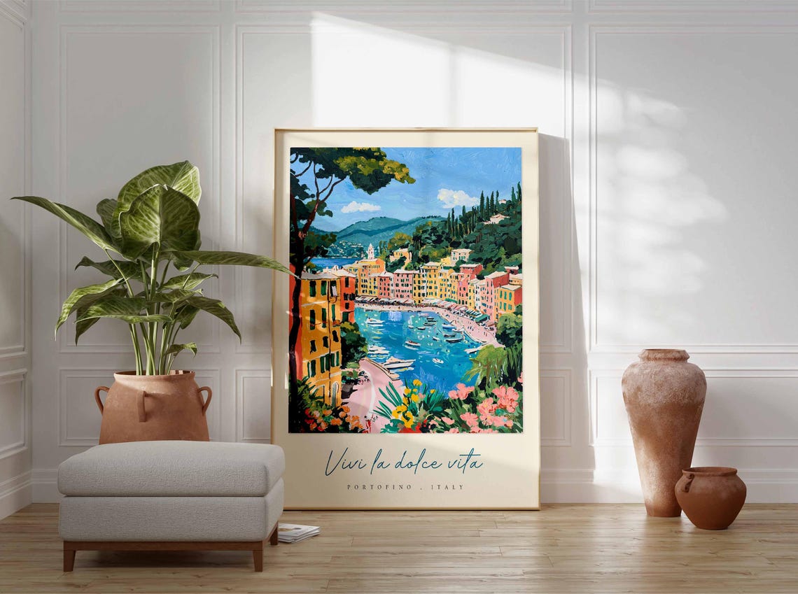 Portofino Poster Italian Travel Print Portofino Travel Art Portofino Wall Art Italy Art Italy Travel Decor Italian Travel Gift - Image 3