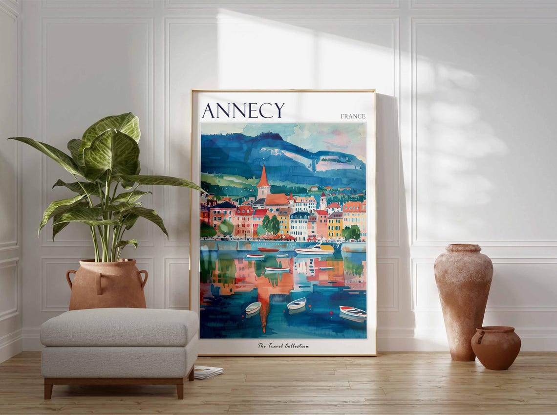 Annecy Poster France Travel Print French Decor Europe Travel Poster European Wall Art City Print Annecy Gift Annecy Travel Poster - Image 3